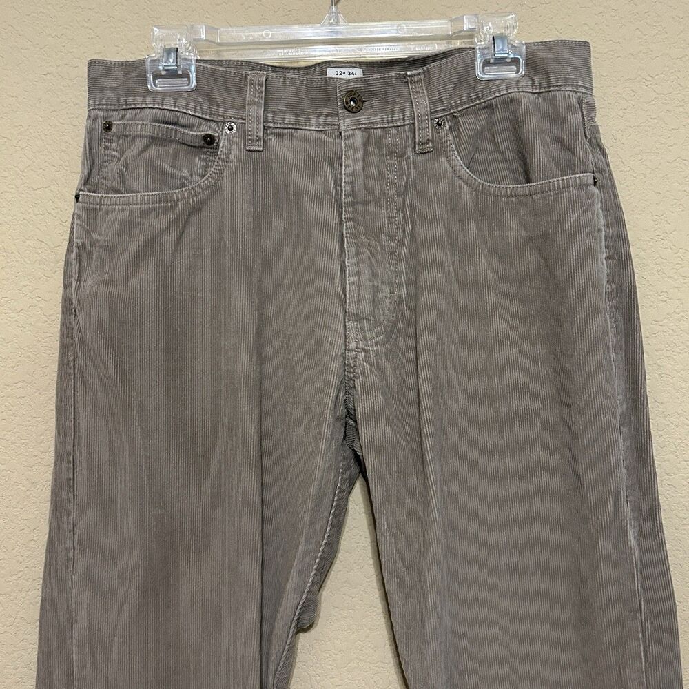 J. Crew Corduroy Chino Pants Mens 32x34 Brown 5 Pocket Vintage Slim Straight - Picture 3 of 6
